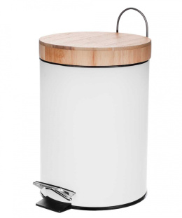 STEEL TRASH CAN 3L WITH BAMBOO COVER 1134