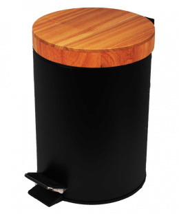 STEEL TRASH CAN 3L WITH BAMBOO COVER 1133