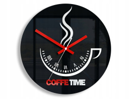 ZEGAR ŚCIENNY COFFEE TIME II BLACK